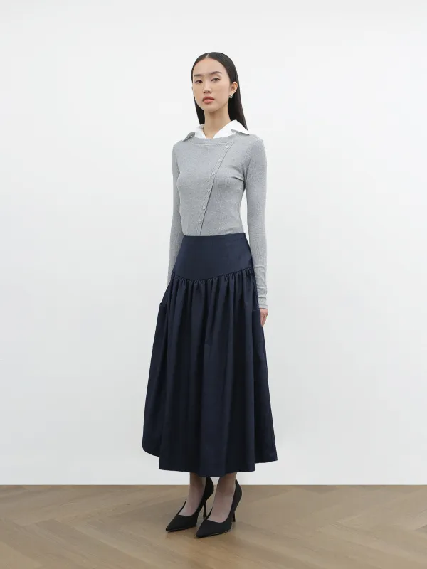 FLARE SKIRT IN SOFT DENIM sold by BLZR.ID