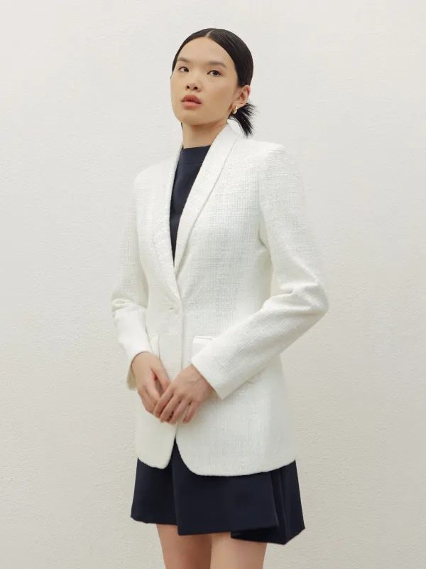 MICHELLE WHITE TWEED BLAZER made by BLZR.ID