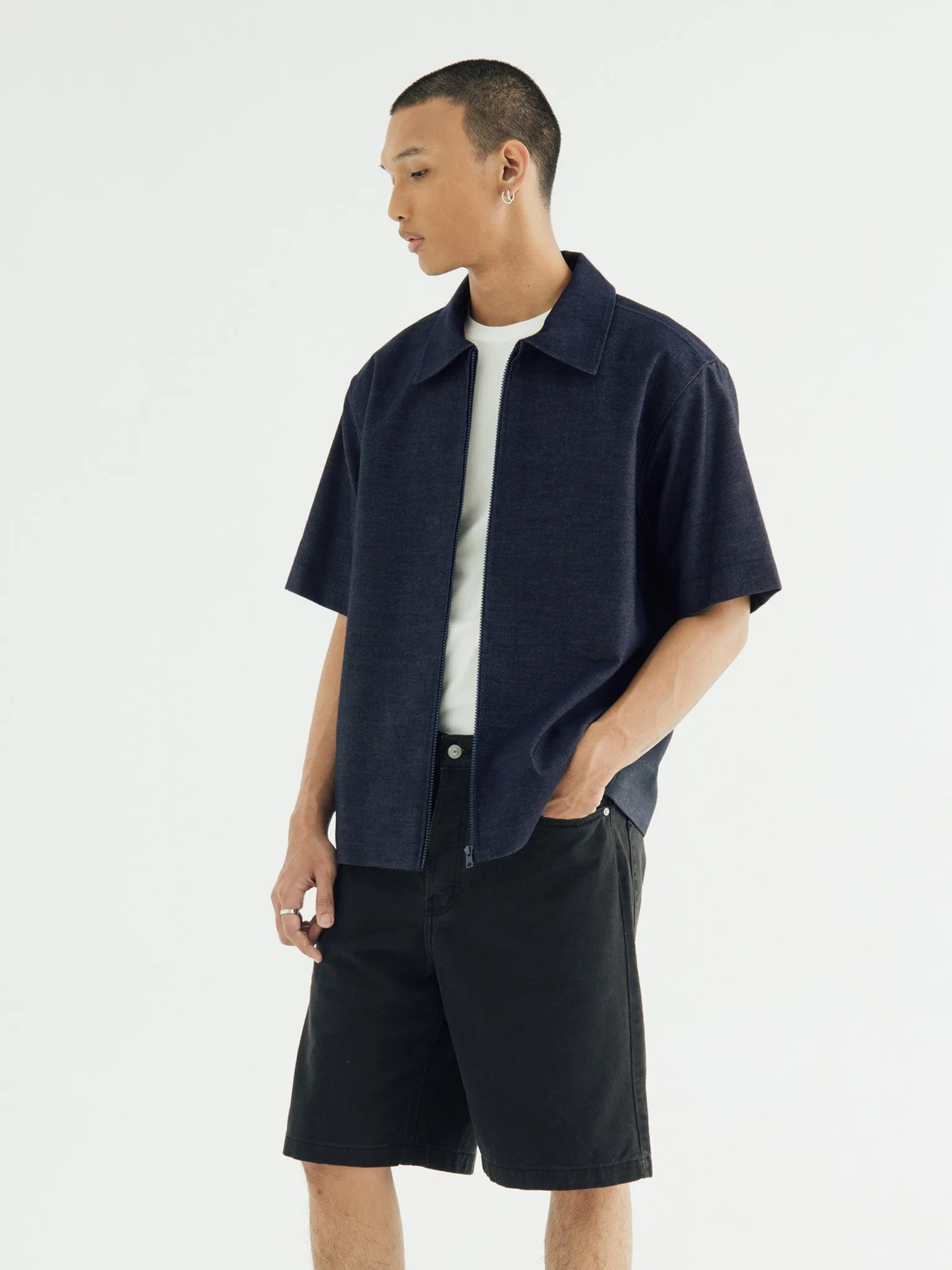 ZIPPER OVERSIZED SHIRT IN SOFT DENIM sold by BLZR.ID product image thumbnail 3
