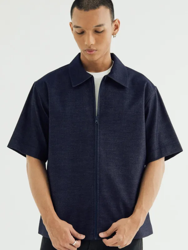 ZIPPER OVERSIZED SHIRT IN SOFT DENIM made by BLZR.ID