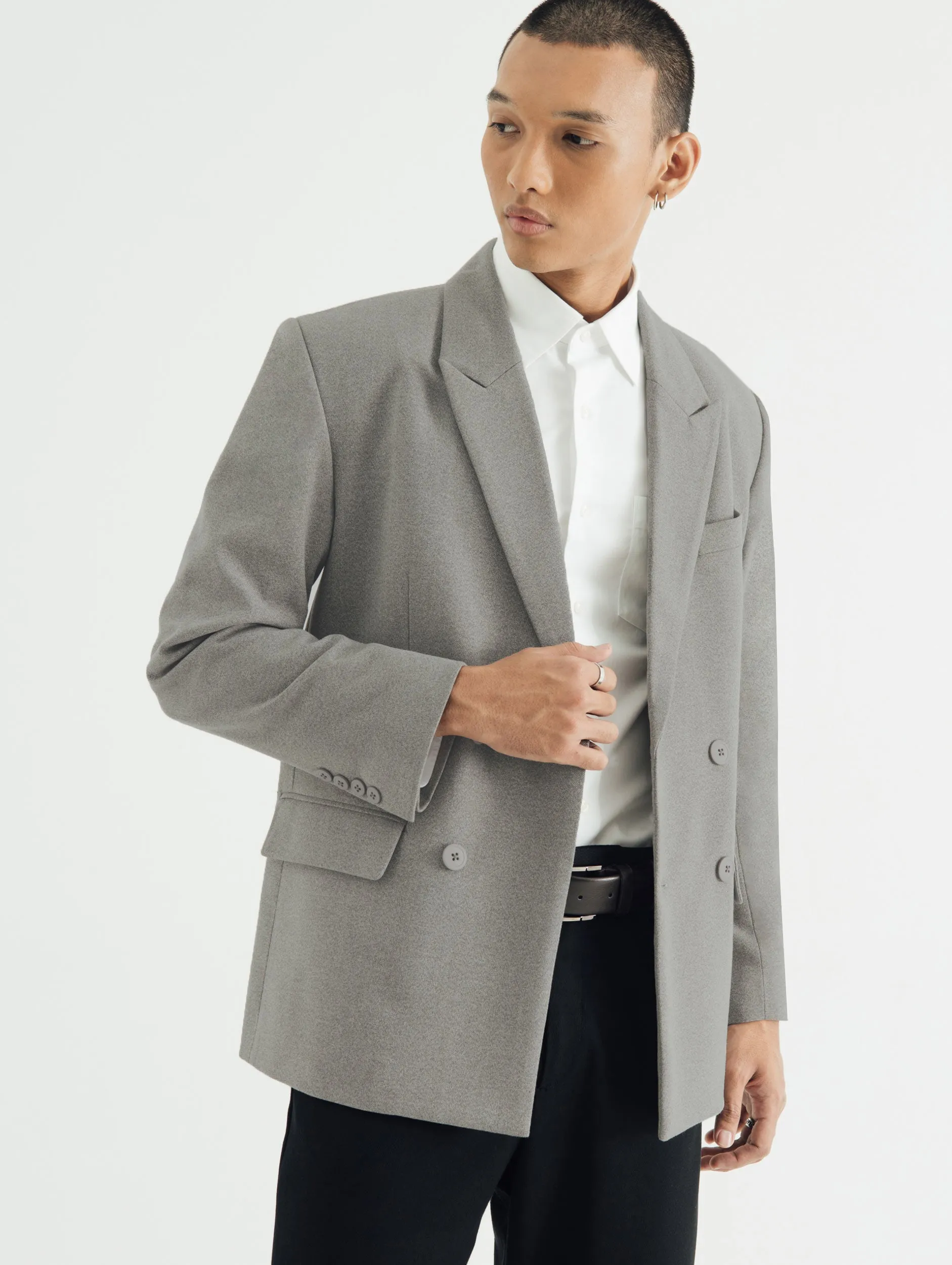 CLASSIC GREY DOUBLE BREASTED BLAZER sold by BLZR.ID product image thumbnail 4