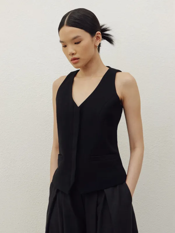 V-NECK VEST IN BLACK made by BLZR.ID