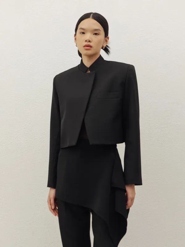 MANDARIN CROP BLAZER IN BLACK sold by BLZR.ID