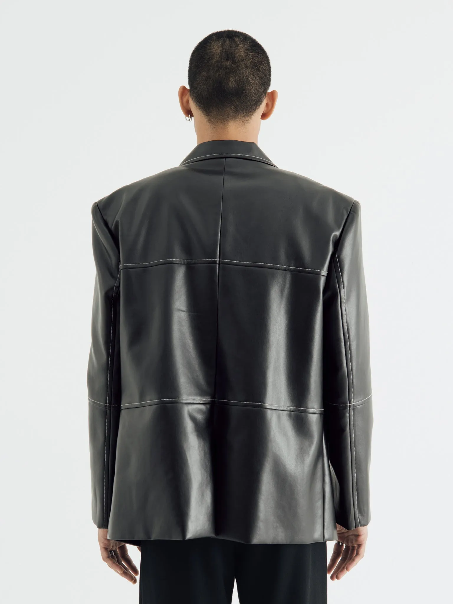 CONTRAST STITCHED LEATHER BLAZER sold by BLZR.ID product image thumbnail 4