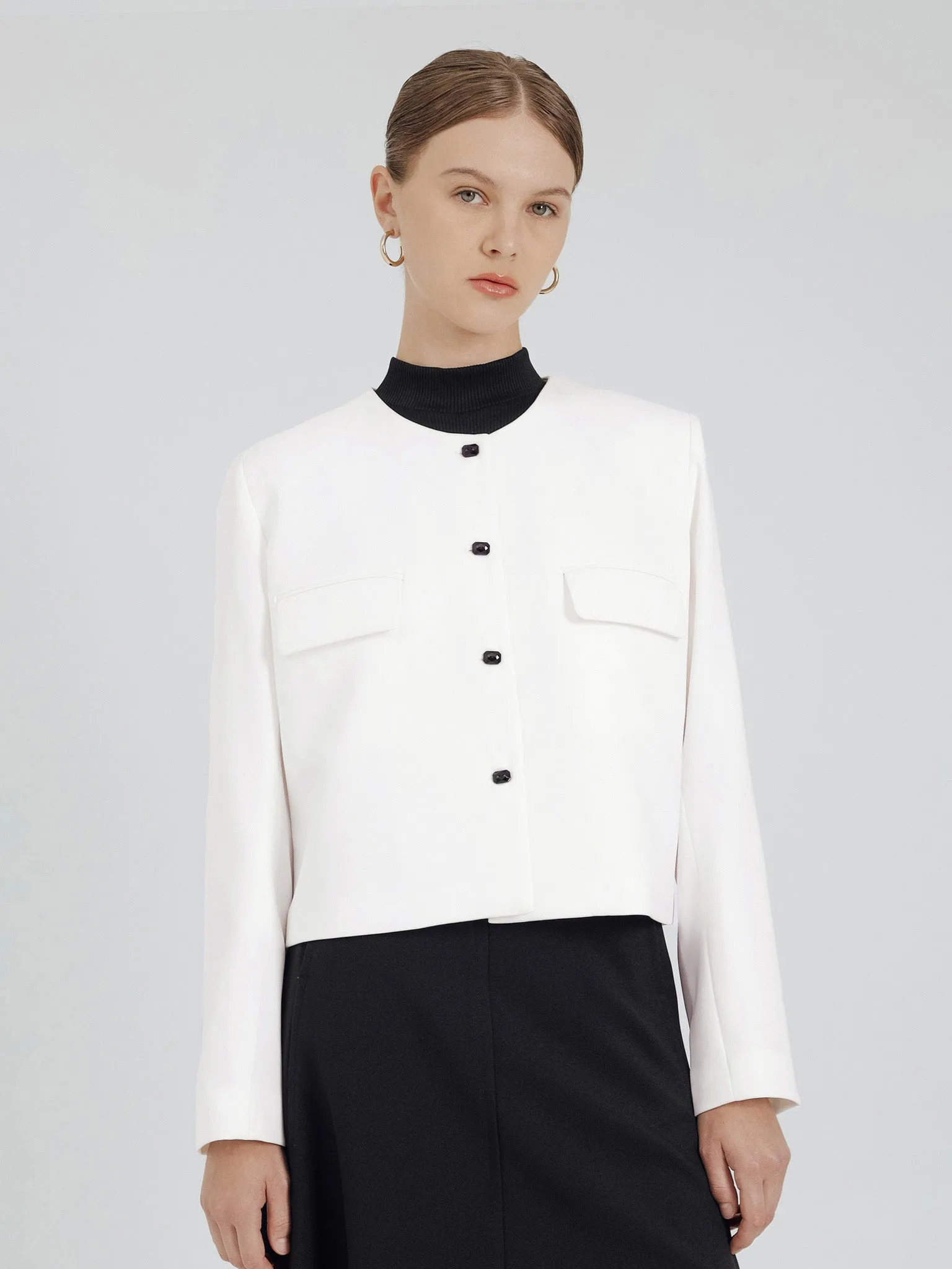 BOXY BUTTON BLAZER IN WHITE sold by BLZR.ID product image thumbnail 3