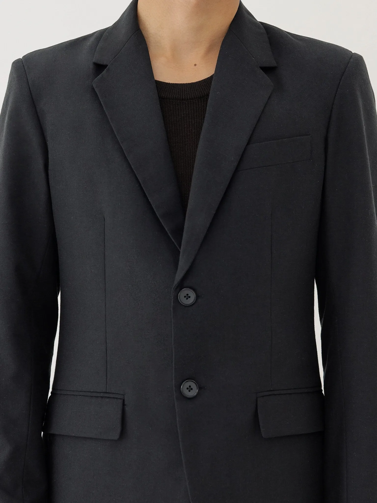 🌳 LINEN BASIC SLIM FIT BLAZER IN BLACK sold by BLZR.ID