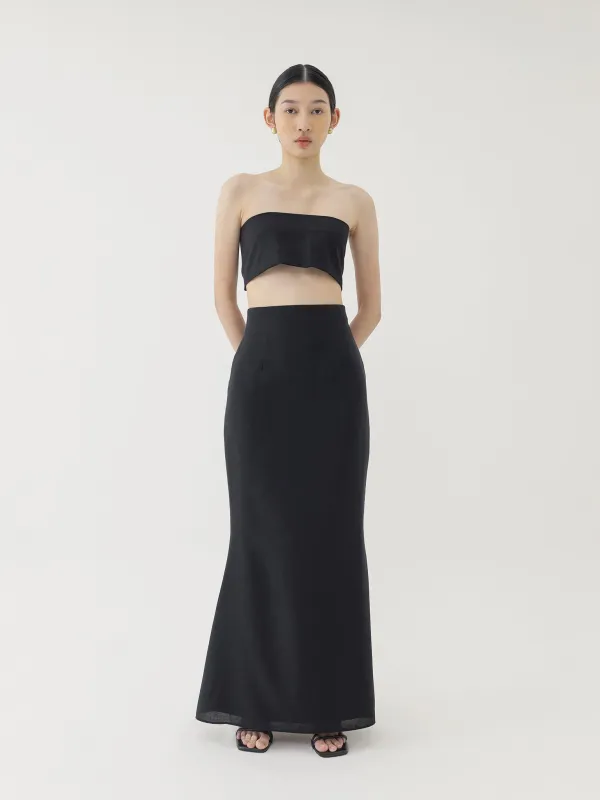 🌳 LINEN MERMAID SKIRT IN BLACK sold by BLZR.ID