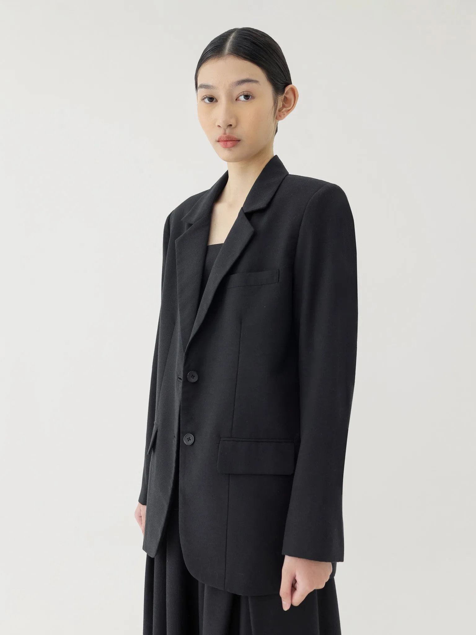 🌳 LINEN OVERSIZED BLAZER IN BLACK sold by BLZR.ID product image thumbnail 3