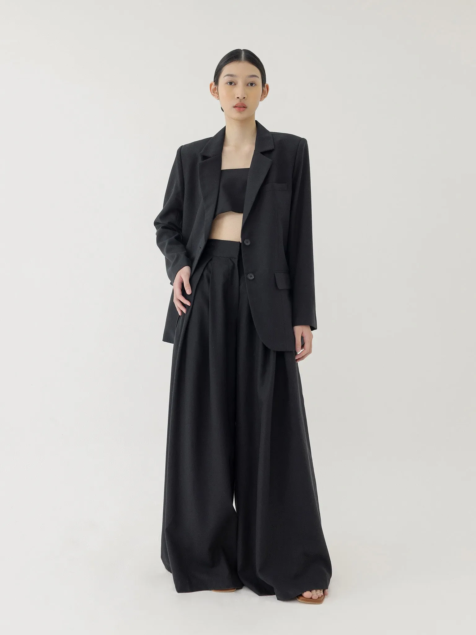 🌳 LINEN OVERSIZED BLAZER IN BLACK sold by BLZR.ID product image thumbnail 5