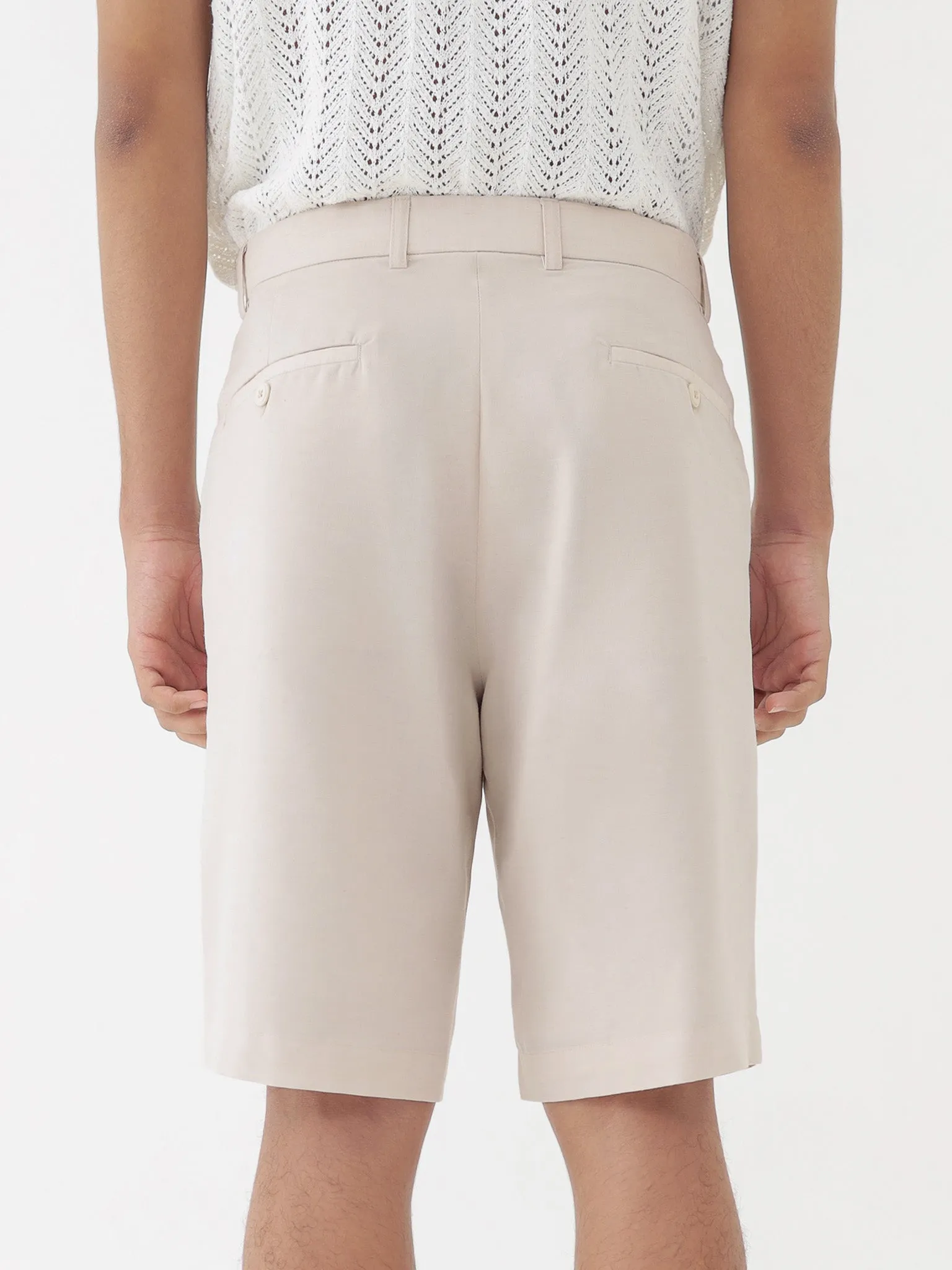🌳 LINEN SHORTS IN BEIGE sold by BLZR.ID product image thumbnail 5