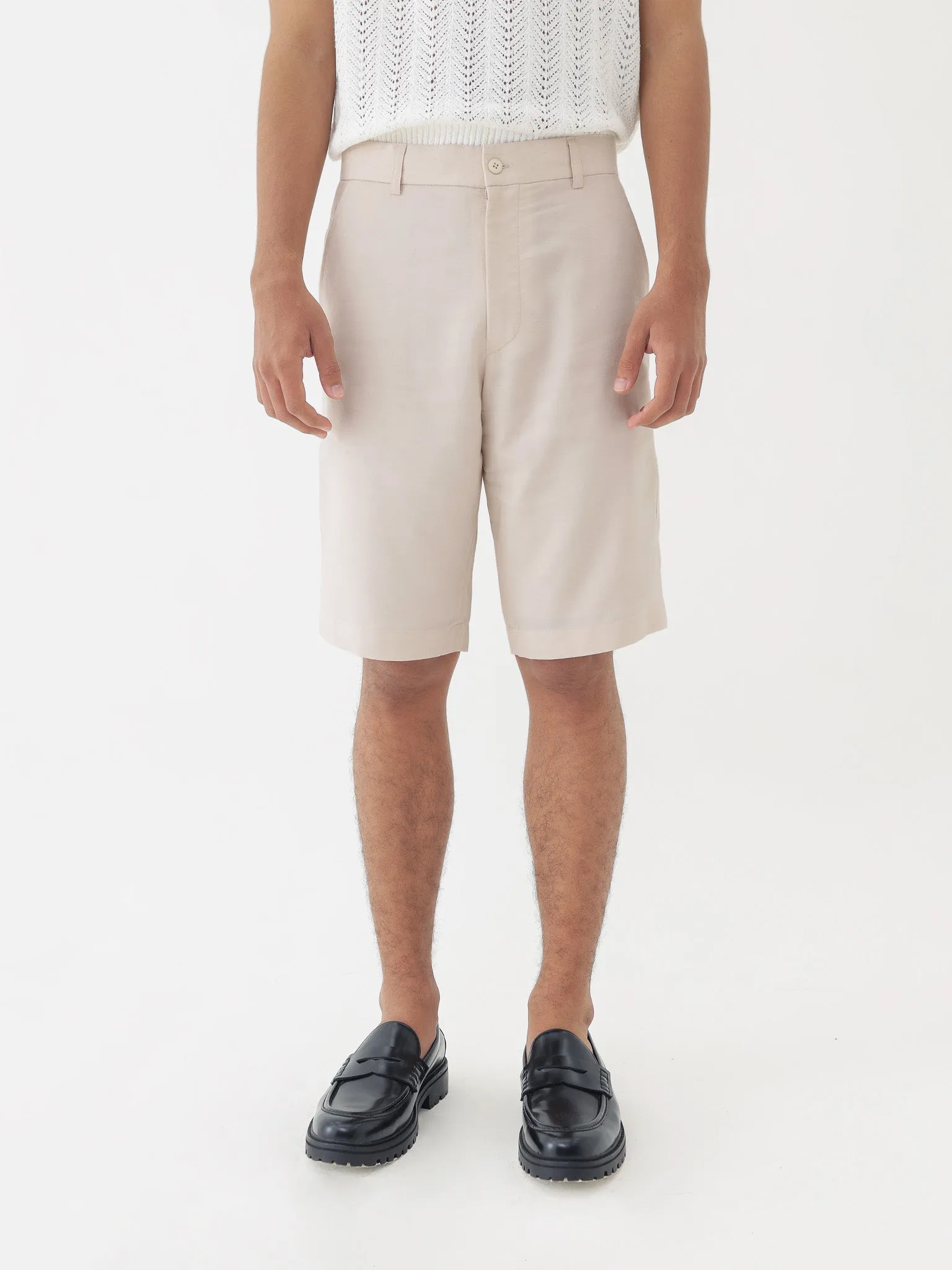 🌳 LINEN SHORTS IN BEIGE sold by BLZR.ID product image thumbnail 2