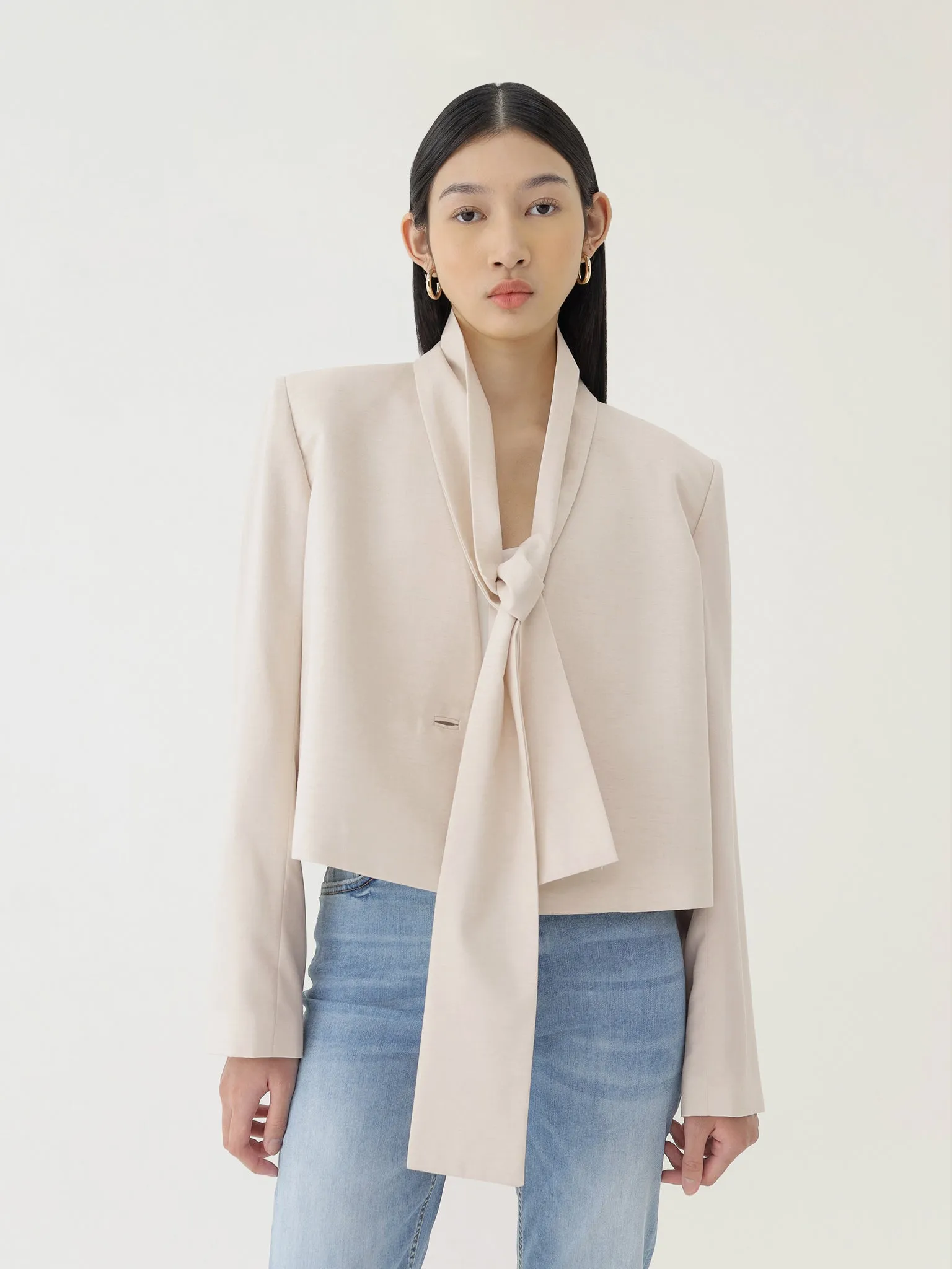 🌳 LINEN SCARF IN BEIGE sold by BLZR.ID product image thumbnail 2