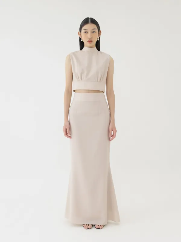 🌳 LINEN CROP TOP IN BEIGE sold by BLZR.ID