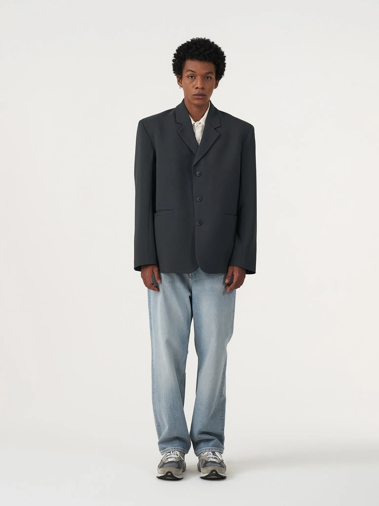 BUTTON DARK GREY OVERSIZED BLAZER sold by BLZR.ID product image thumbnail 2