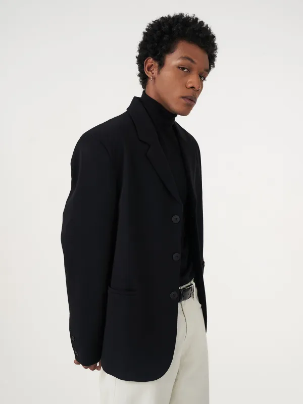 BUTTON BLACK OVERSIZED BLAZER sold by BLZR.ID