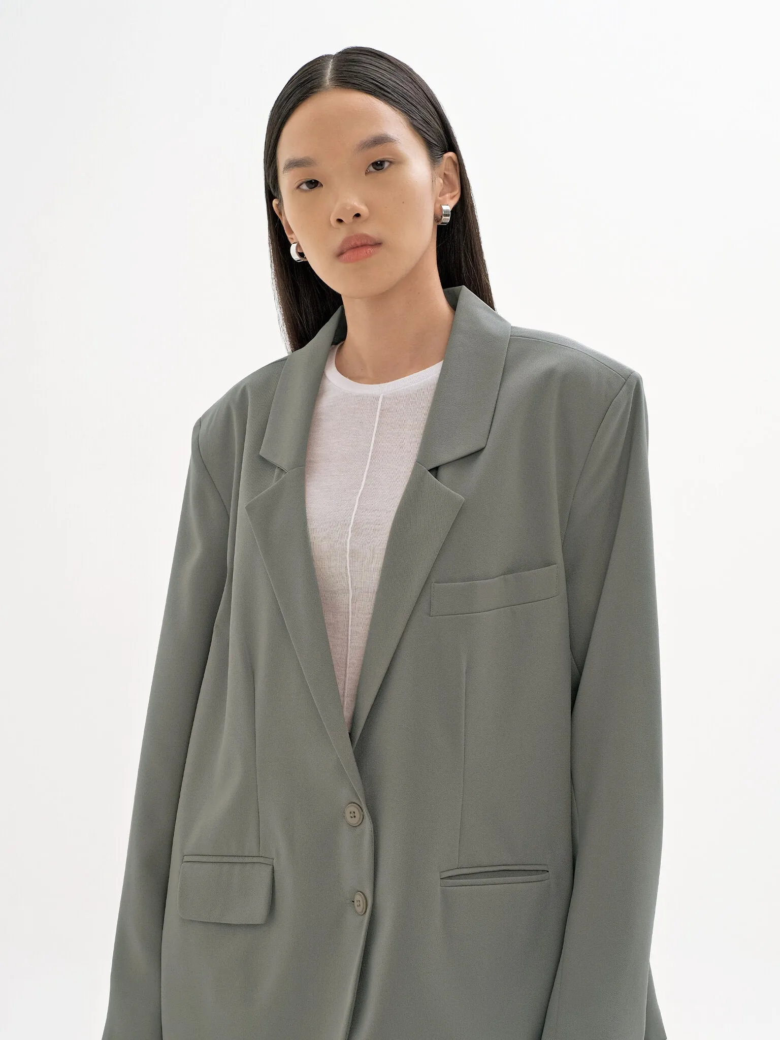 HUM GREY OVERSIZED BLAZER sold by BLZR.ID