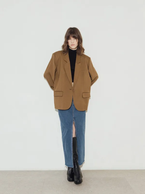 BIEL BROWN OVERSIZED BLAZER sold by BLZR.ID