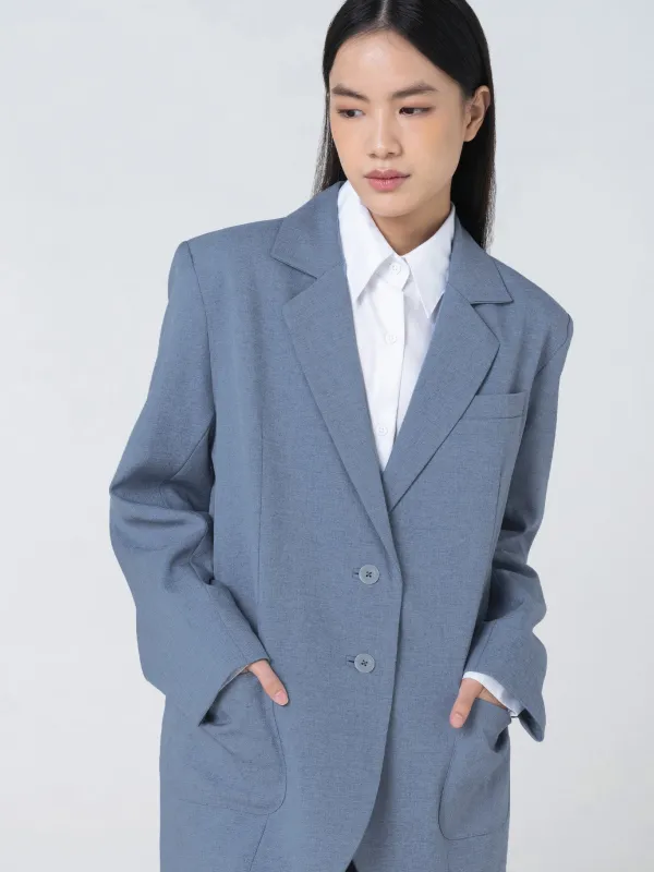 OLSON BLUE OVERSIZED BLAZER sold by BLZR.ID