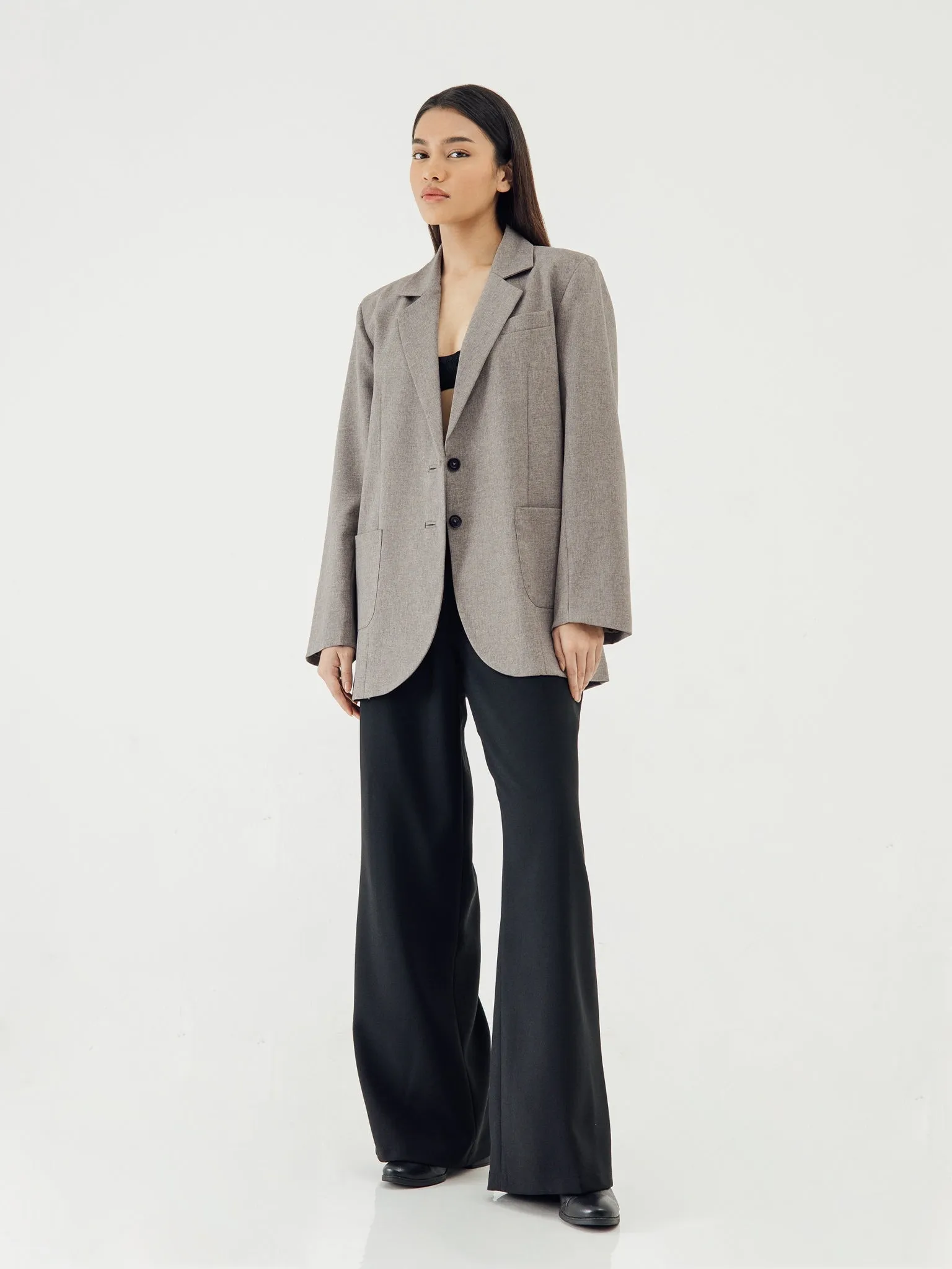 OLSON GREY OVERSIZED BLAZER sold by BLZR.ID