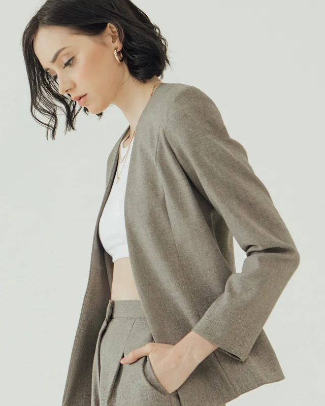 KIERA KHAKI GREY BLAZER sold by BLZR.ID