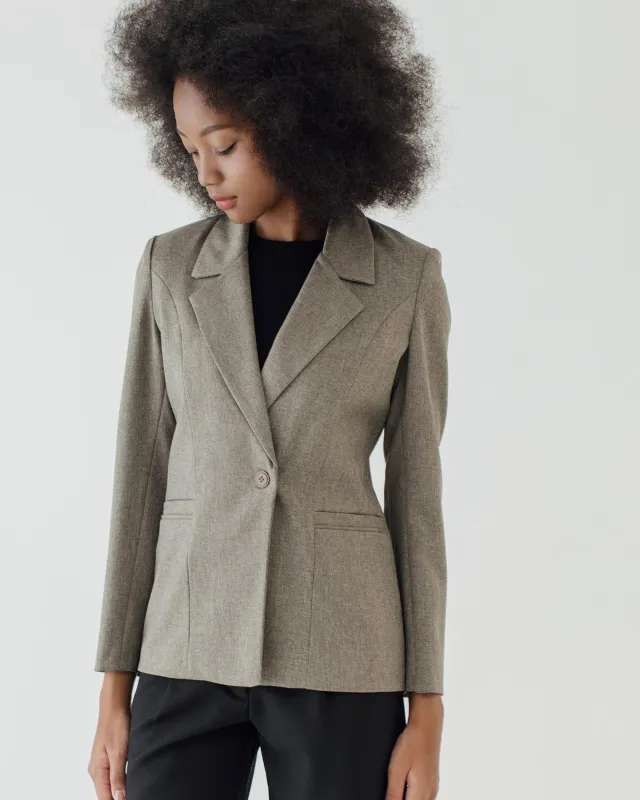 BASIC KHAKI GREY BLAZER sold by BLZR.ID