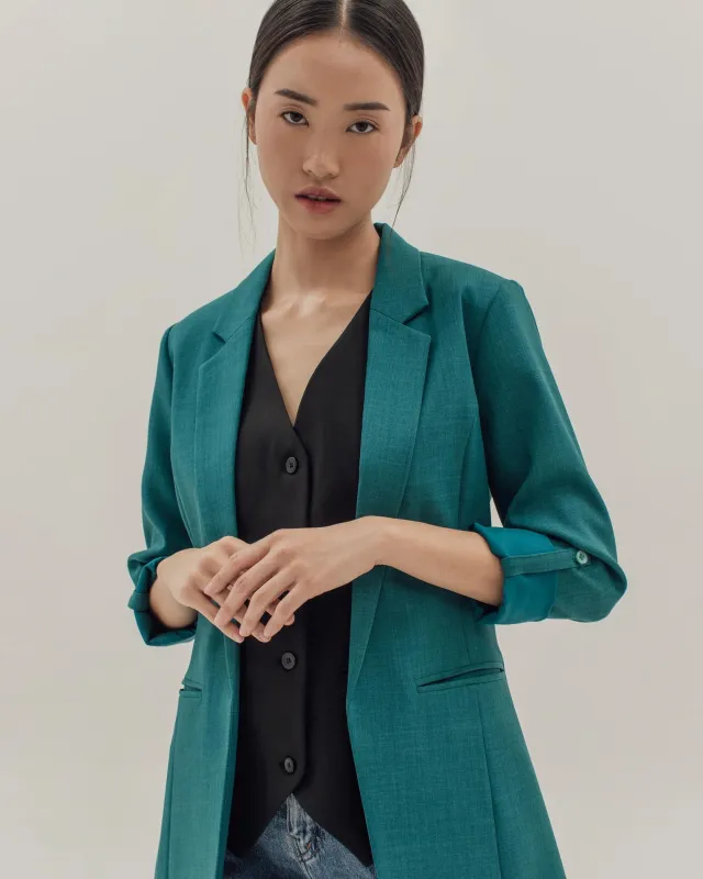 KHLOE TEAL BLAZER sold by BLZR.ID