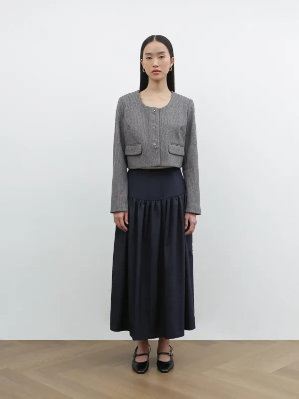 BELA GREY CROP BLAZER sold by BLZR.ID