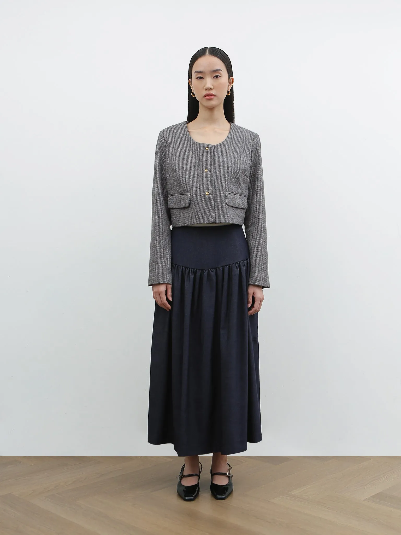 BELA GREY CROP BLAZER sold by BLZR.ID