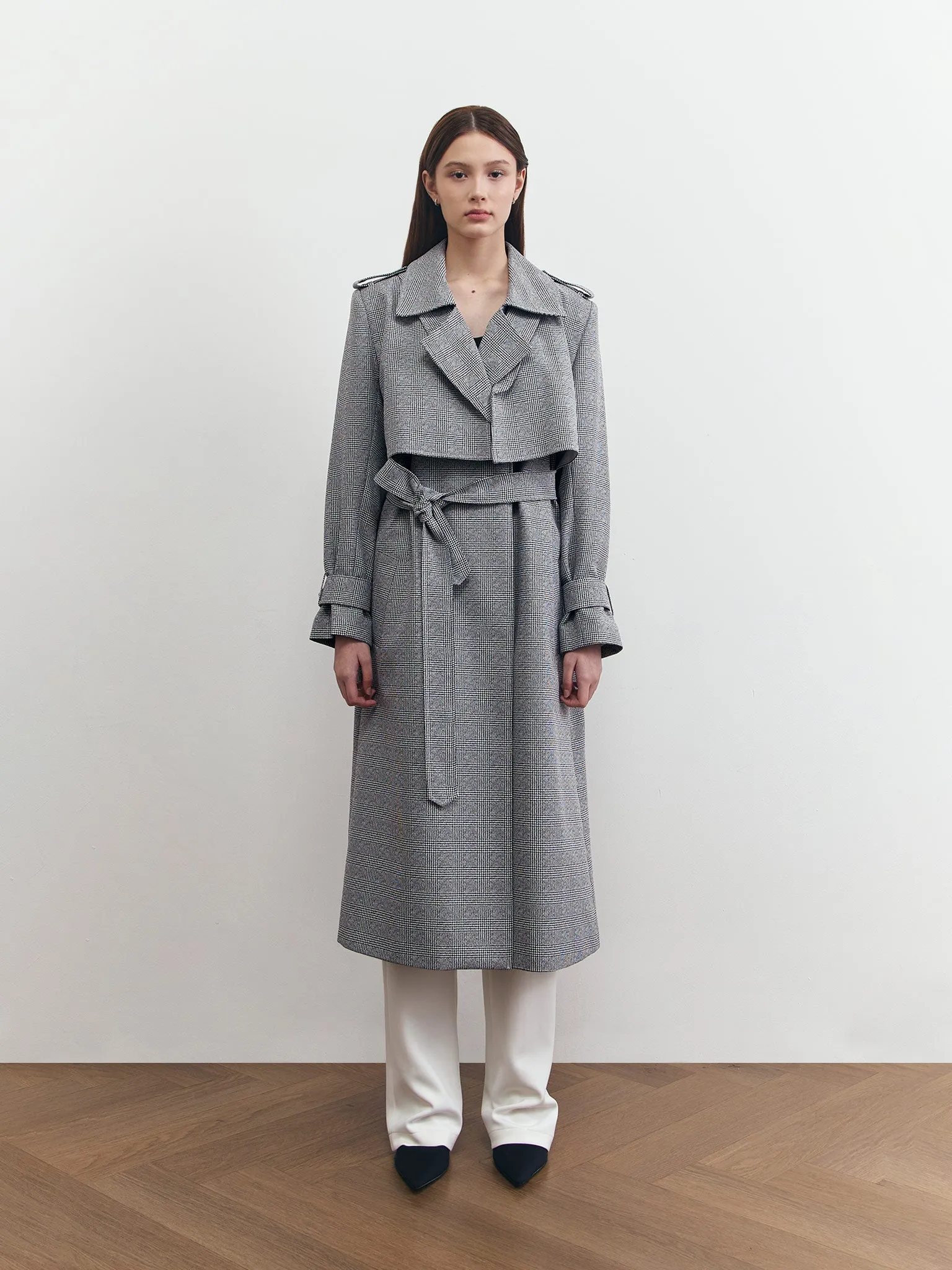 HOLMES LONG COAT IN HOUNDSTOOTH sold by BLZR.ID