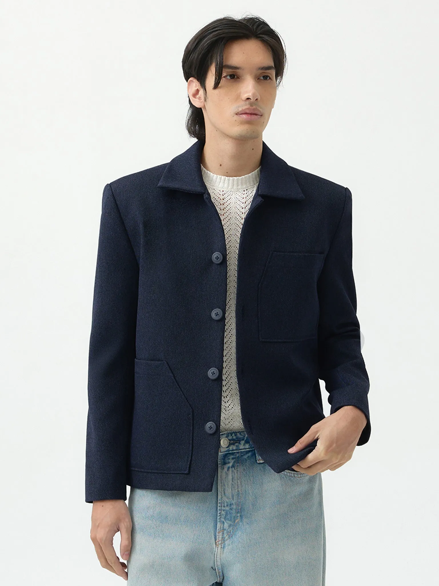 NAVY OVERSIZED OUTER sold by BLZR.ID product image thumbnail 4
