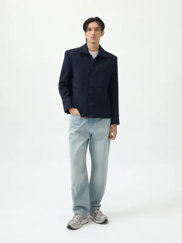 NAVY OVERSIZED OUTER made by BLZR.ID