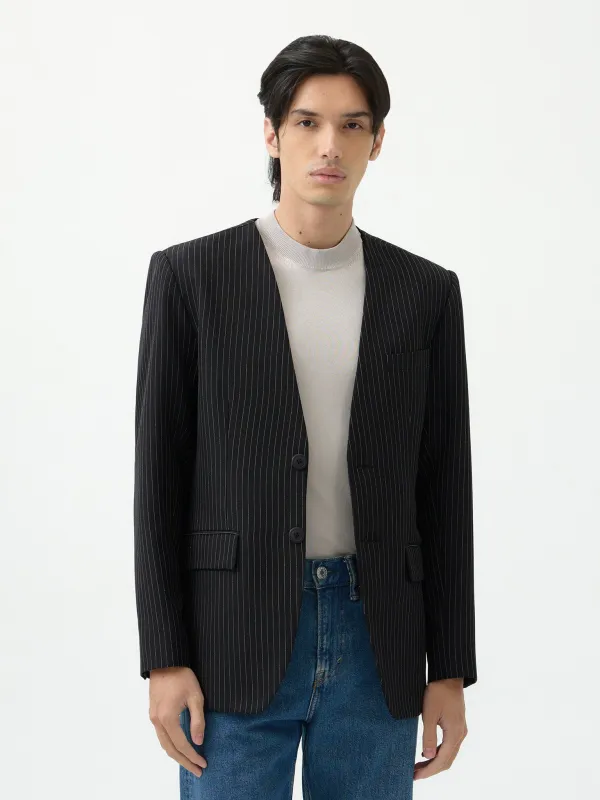 LAPELLES SLIM FIT BLAZER IN STRIPE made by BLZR.ID