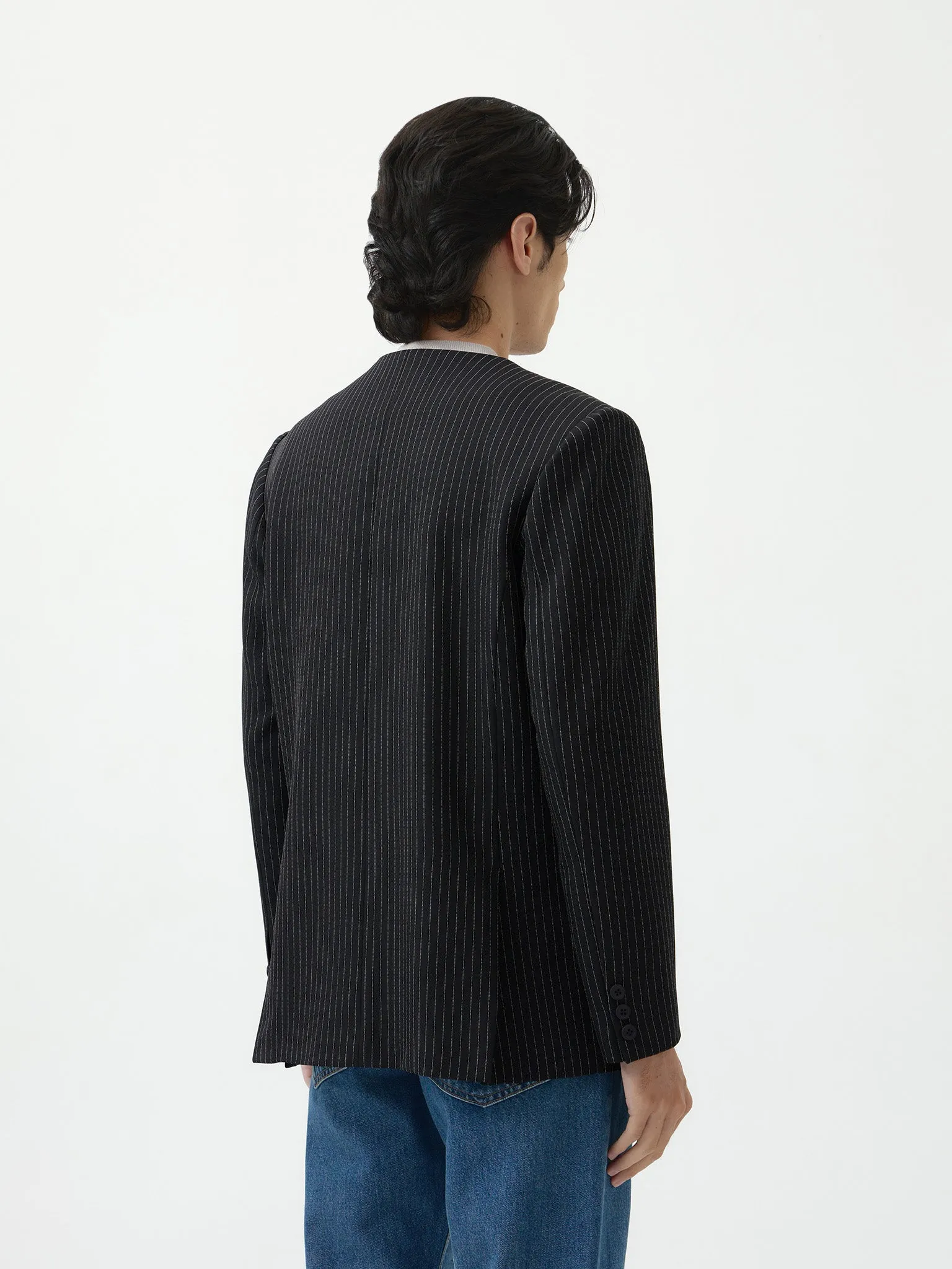 LAPELLES SLIM FIT BLAZER IN STRIPE sold by BLZR.ID product image thumbnail 5