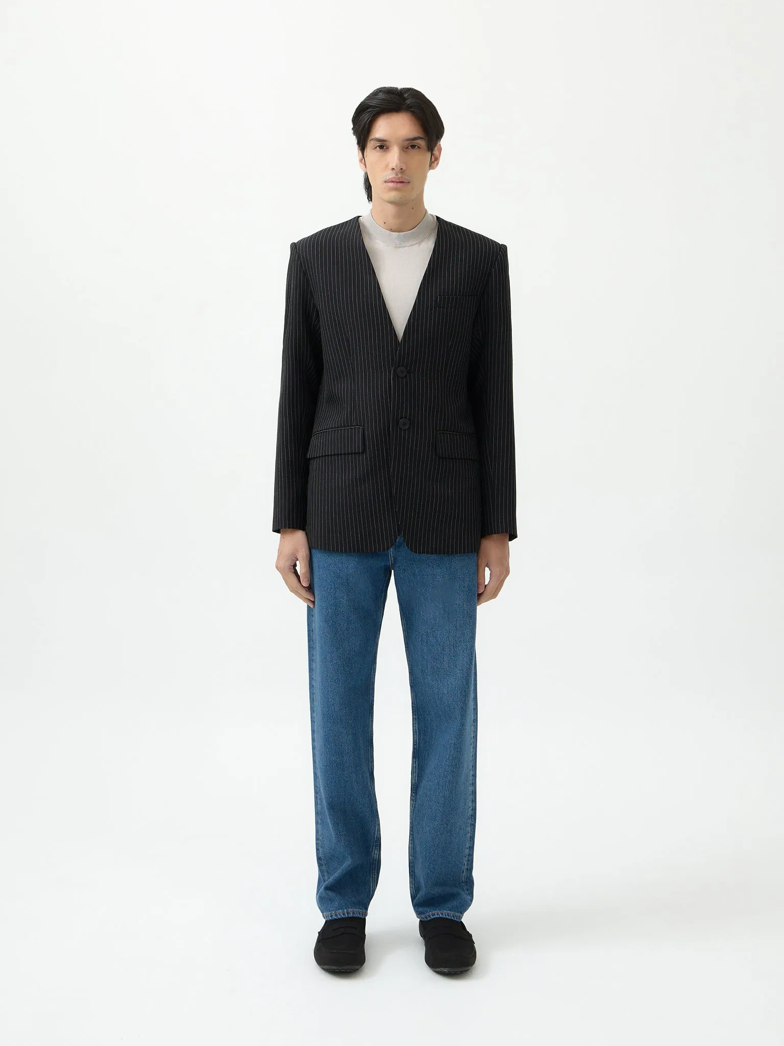 LAPELLES SLIM FIT BLAZER IN STRIPE sold by BLZR.ID product image thumbnail 2