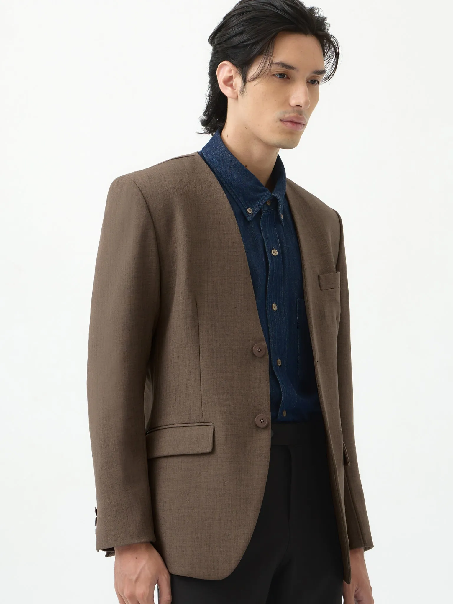 LAPELLES SLIM FIT BLAZER IN WALNUT sold by BLZR.ID product image thumbnail 3