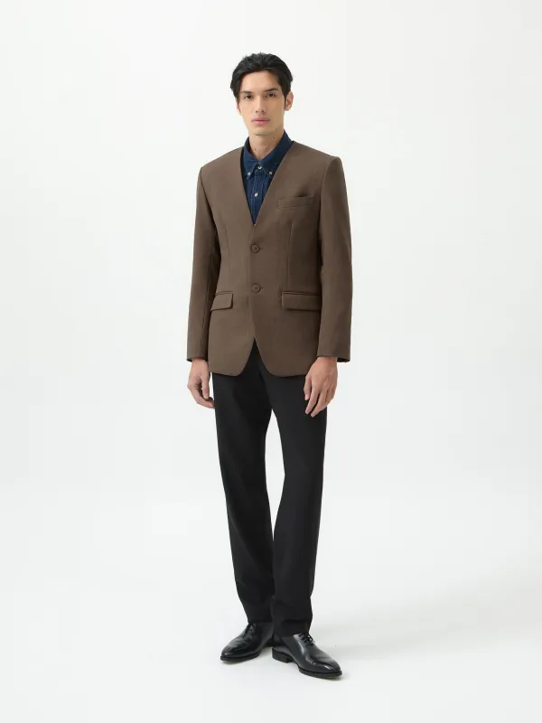 LAPELLES SLIM FIT BLAZER IN WALNUT made by BLZR.ID