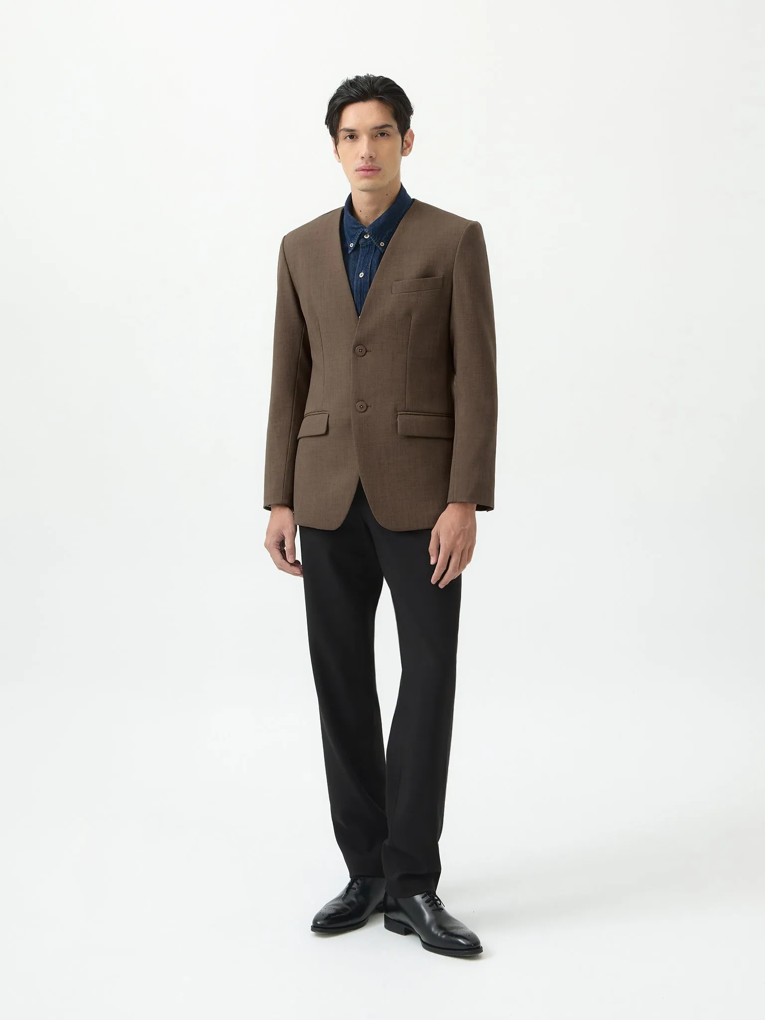 LAPELLES SLIM FIT BLAZER IN WALNUT sold by BLZR.ID