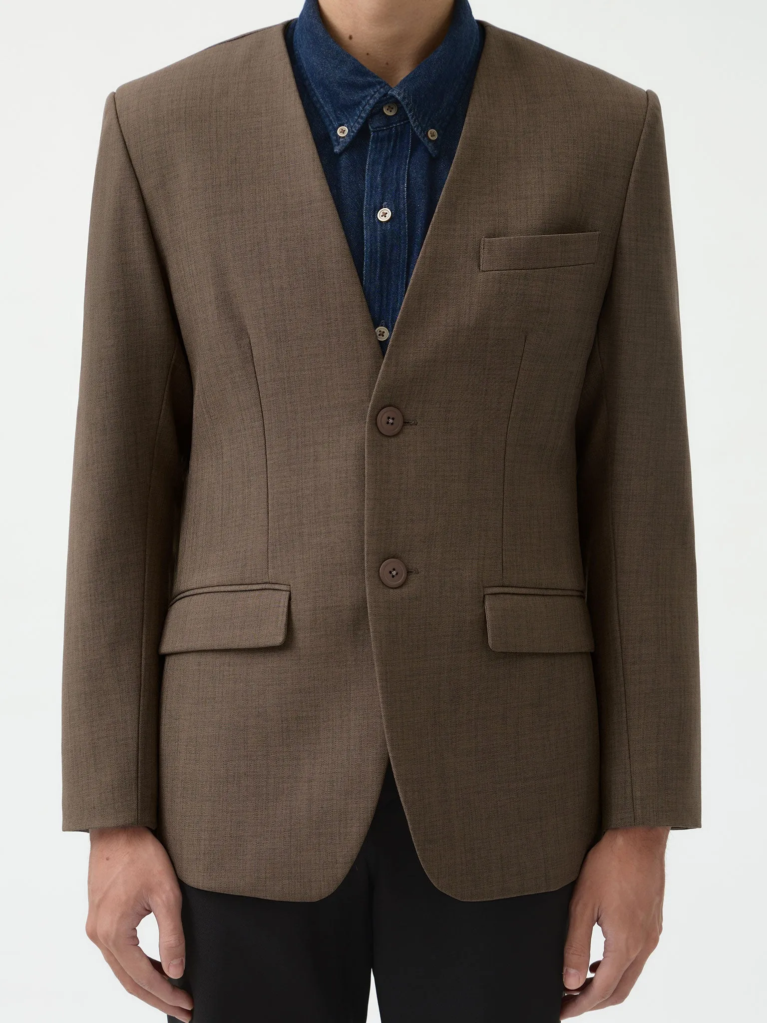 LAPELLES SLIM FIT BLAZER IN WALNUT sold by BLZR.ID product image thumbnail 2