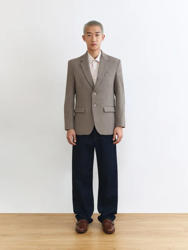 BASIC KHAKI GREY SLIM FIT BLAZER made by BLZR.ID