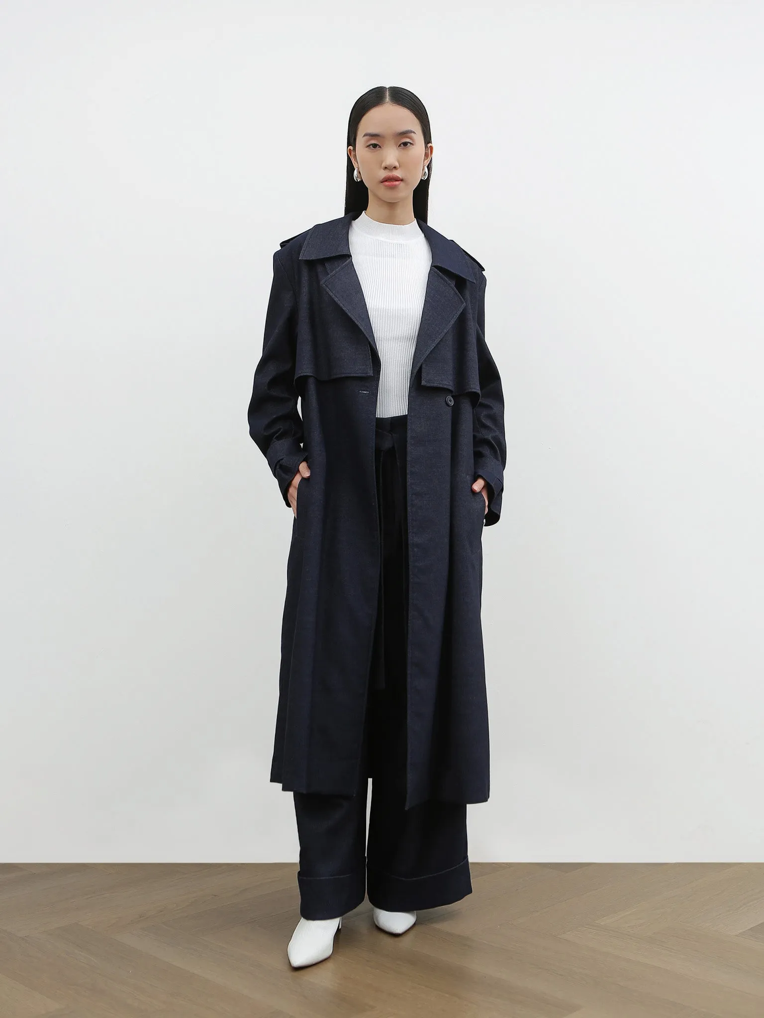 HOLMES LONG COAT IN SOFT DENIM sold by BLZR.ID product image thumbnail 5