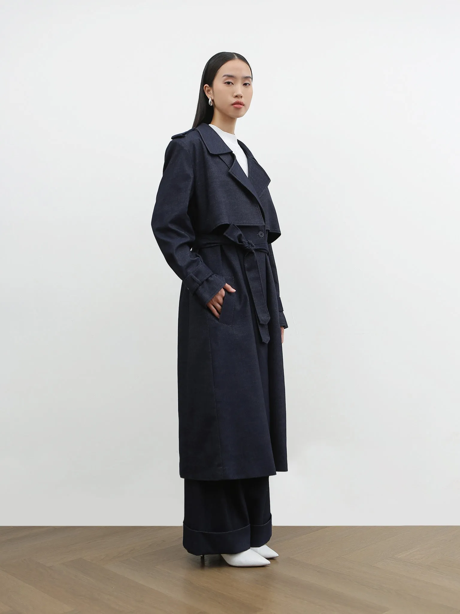 HOLMES LONG COAT IN SOFT DENIM sold by BLZR.ID product image thumbnail 3
