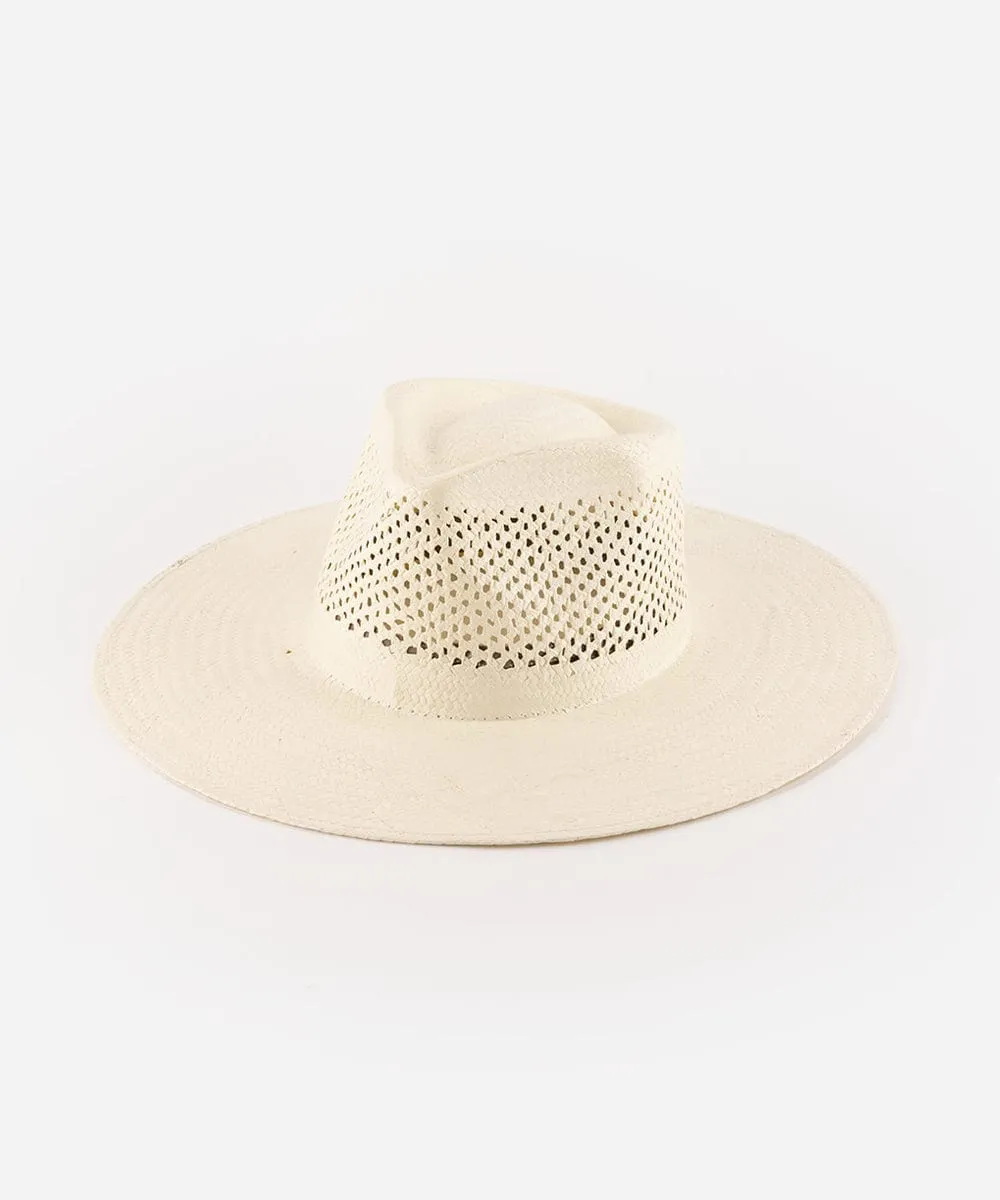 Nell Vented Fedora Straw Hat sold by Gigi Pip