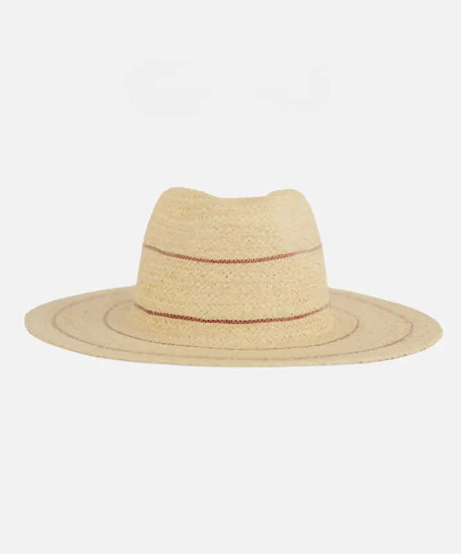 Camila Fedora - Natural with Stripes BLEMISHED made by Gigi Pip