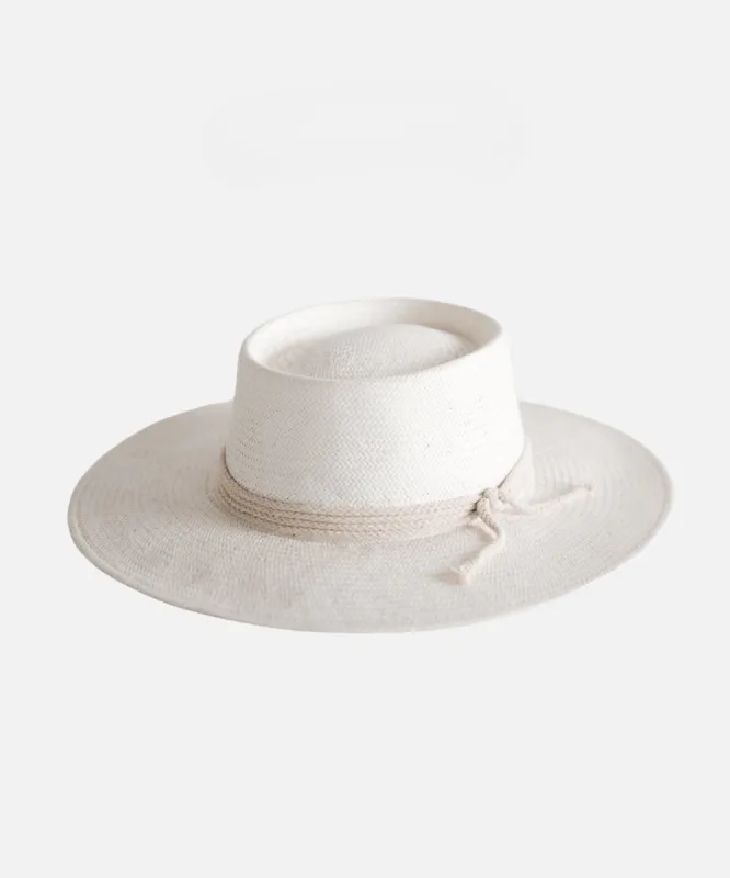 Bre Pork Pie Straw Hat - Ivory BLEMISHED sold by Gigi Pip