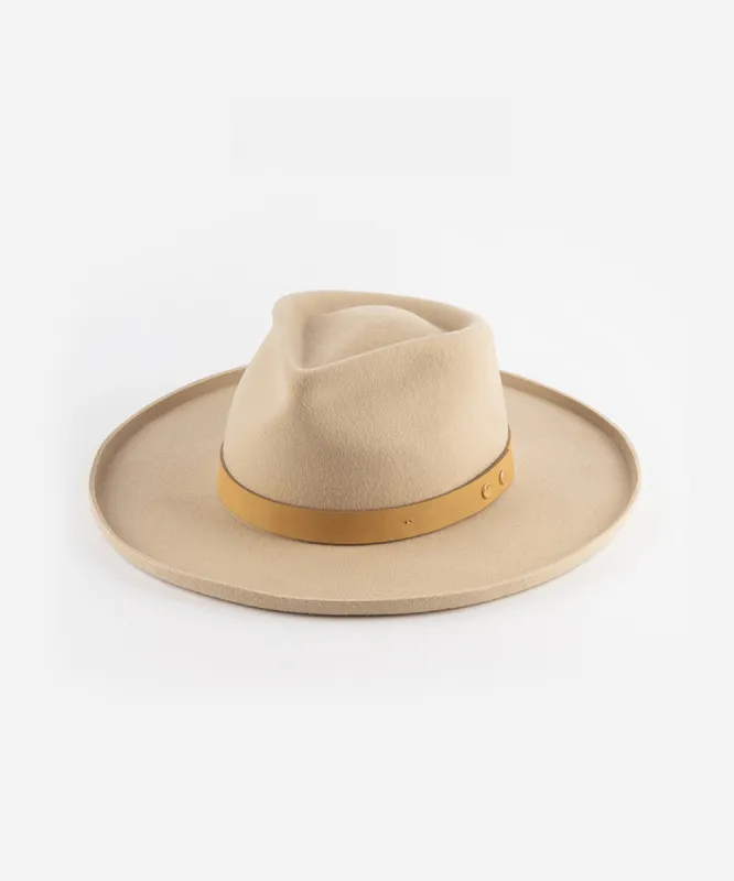 Luca Pencil Brim Teardrop Fedora - Cream BLEMISHED sold by Gigi Pip