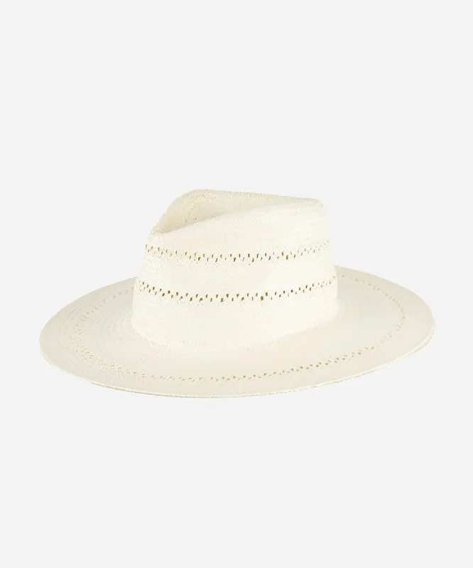 Sloan Teardrop Fedora- White BLEMISHED made by Gigi Pip