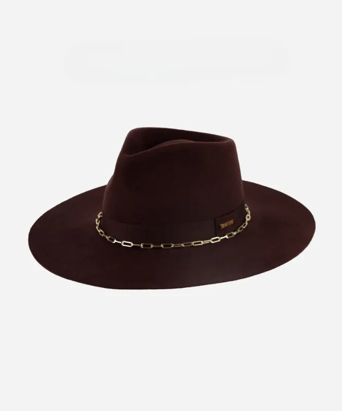 Raine Wide Brim Fedora - Dark Cherry  BLEMISHED sold by Gigi Pip