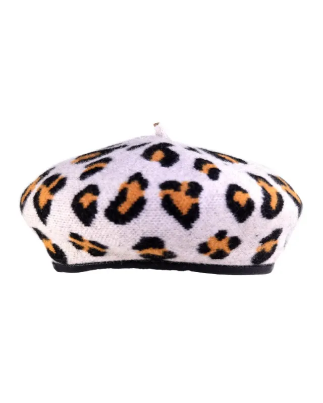 The Château Beret – Leopard Print Wool Beret sold by Fallen Broken Street
