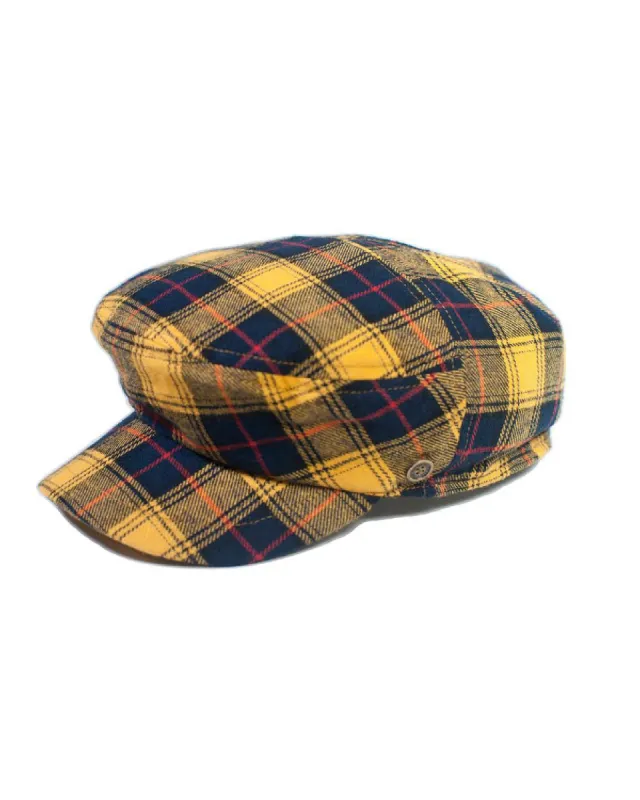 The Twist Paperboy Cap - Yellow Tartan sold by Fallen Broken Street