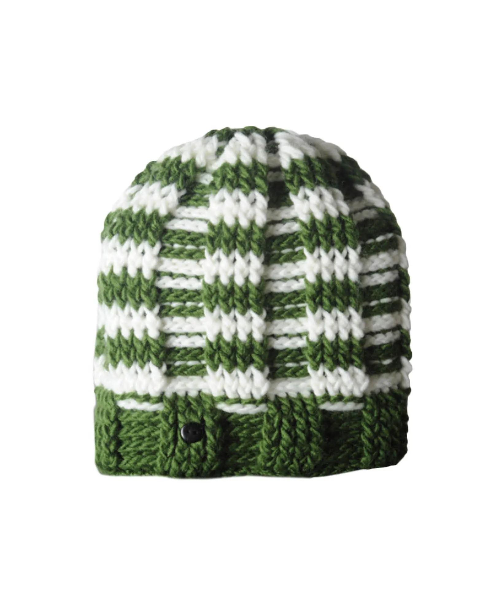 The Transcend Stripes Beanie - WHITE/GREEN sold by Fallen Broken Street